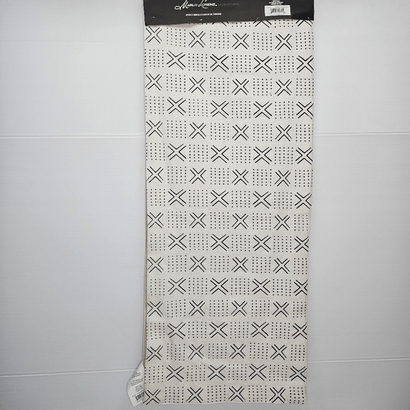 Marlo Lorenz  Mudcloth Table Runner Geometric Cotton NWT 16 x 80 Cream & Black - Picture 9 of 9